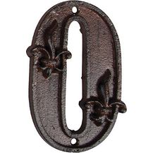 Bild für Hausnummer Zahl 0 Null Antik-Stil Gusseisen H12cm