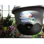 Plastia Blumenampel, Dunkel und Hell Anthrazit, 25 x 25 x 17 cm, Bewässerungsampel MARETA