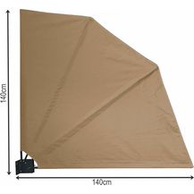 Bild für Sichtschutz Fächer Premium 140x140cm Stoff Balkon Trennwand Windschutz Sonnenschutz Sand