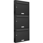 3er Briefkasten Anthrazit Anlage 3 Fach Wandbriefkasten Postkasten Ausführung 3