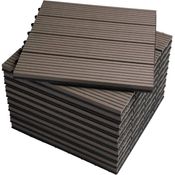 WPC Terrassenfliesen in Holzoptik Bodenbelag mit Klicksystem coffee