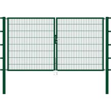 Bild für Metallzaun Doppeltor für Doppelstabmatte grün 180 cm x 300 cm