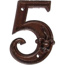 Bild für Hausnummer Zahl 5 Fünf Antik-Stil Gusseisen H12cm
