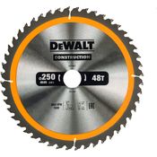 DeWalt Bau-Kreissägeblatt für Stationärsägen-Kreissägenblatt (250-30 mm 48WZ, universeller Einsatz und Querschnitte) DT1957