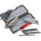 Bosch Professional 2607010904 Sägeblätter and Metall , 40 ? teiliges Stichsägeblatt Set , Setinhalt: T 244 144 D 101 B Clean Wood-T 121 AF Speed for Metal, grau