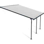 Canopia by Palram Terrassenüberdachung Alu Feria 4X4.2 Polycarbonat Hohlkammerplatten Pergola 425 x 385 cm Grau zur Überdachung ihrer Terrasse