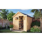 Alpholz Gerätehaus Alisha aus Fichten-Holz | Gartenhaus mit 14mm Wandstärke | Holzhaus inklusive Montagematerial | Geräteschuppen Größe: 202 x 131 cm | Satteldach