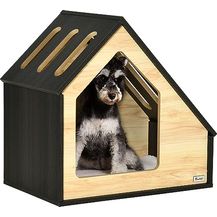 Bild für Pawhut Hundehütte aus Holz Indoor Katzenhöhle Katzenhaus Hundeschlafplatz mit Kissen Hundehaus Hundehöhle mit schrägem Dach für kleine Hunde bis 8 kg 60 x 40 x 59,2 cm