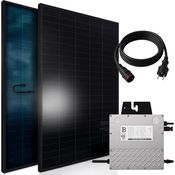 SUNNIVA Balkonkraftwerk Solaranlage 1196W / 800W FULL BLACK BIFACIAL BIFAZIAL, mit Beny BYM800 800 Watt Micro-Wechselrichter und 5m Anschlusskabel, drosselbar & upgradebar auf 600W oder 800W
