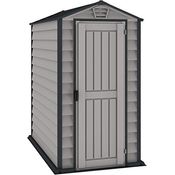 Duramax EverMore 4 x 6 (1.99 m²) Kunststoff gerätehaus, Wetterfeste Aufbewahrungslösung für den Außenbereich, mit Kunststoffboden, robuster Struktur und wartungsfreiem Vinylschuppen, Adobe & Grey