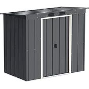 Duramax ECO 6 x 4 (2.17 m²) Metallgerätehaus mit Steildach, Gartenhaus aus feuerverzinktem Metall - Geräteschuppen, robuste und verstärkte Dachkonstruktion, wetterfester Metallschuppen, Anthrazit