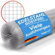 KrapTrap Volierendraht Edelstahlgitter V2A, 16mm x 16mm, 1m x 5m, rostfreies Drahtgitter ohne Vergiftungsgefahr für Vögel und Kleintiere
