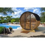 FinnTherm Terrassen-Fass-Sauna Fasssauna 3 Sitzbänke aus Holz Sauna Wandstärke 42 mm Außensauna - Preisvergleich