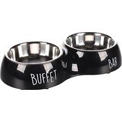 Flamingo F Divar-Teller, doppelt, mit Druck, Bar-Buffet, Schwarz, M, 14 cm, 2 x 470 ml