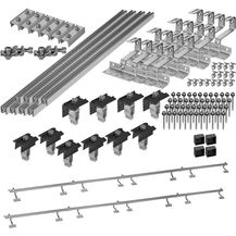 Bild für Avoltik Solar Halterung Ziegeldach mit Klemmen SCHWARZ I Montageset für 4 Paneele I 16 Dachhaken Edelstahl 3-Fach verst. Montageschiene ALU Solarpanel Halterung