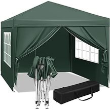 Bild für WOLTU Pavillon Pop-Up wasserdichter Faltpavillon Sonnenschutz Event Pavillon mit Seitenwänden Gartenpavillon auf Terrasse Camping Festival Pagodenzelt aus Oxford Metallrahmen 3 x 3 m Grün