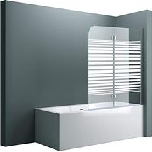 Bild für doporro 120x140cm Design-Duschwand für Badewanne Badewannenaufsatz Duschabtrennung 6mm ESG-Sicherheitsglas inkl. NANO-Beschichtung Badewannenfaltwand