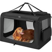 Feandrea Hundebox faltbar, Transportbox Hund, XXXXL, atmungsaktiv, schwarz