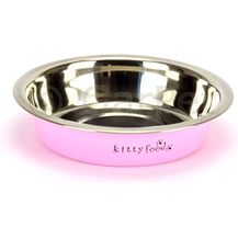 Bild für Katzennapf Katzen Futternapf Wassernapf rosa blau flach Edelstahl Design (rosa)