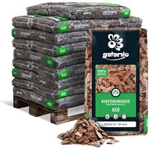 Bild für GALAMIO Kiefernrinde Kiefernmulch, Rindenmulch für Garten Dekor, rotbraun, Körnung 10-40mm, 1.560l (26 Säcke)