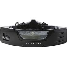Bild für Whirlpool-Badewanne Schwarz 214 x 155 cm Eckmodell LED- Beleuchtung Modern