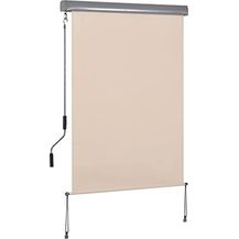Bild für Outsunny Senkrechtmarkise Balkonmarkise Vertikalmarkise Windschutz Seitenrollo Sichtschutz mit Handkurbel Polyesterstoff+Aluminium Cremeweiß 100 x 140 cm