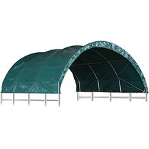 Bild für vidaXL Weidezelt Wasserfest Weidehütte Offenstall Weide Unterstand Weideunterstand Schafe Pferde Kühe Stall Shelter PVC 3,7x3,7m Grün