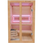 Dewello Sauna TOFINO 120x140 Finnische Sauna, 2 Personen, Saunaofen Harvia 3,5KW, Hemlockholz, BxTxH: 120 x 140 x 190 cm