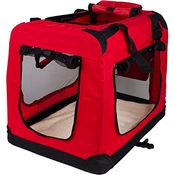 Mobiclinic® Pets, Hundebox, Balú, Europäische Marke, Transportbox Katze und Hund, Faltbar, Atmungsaktiv, 2 Taschen, Gepolsterter Boden, Größe L, Unterstützt bis zu 15 kg, 70x52,5x50cm, Rot