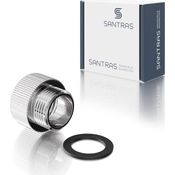 SANTRAS® Reduzierstück inkl. Wasserspar Set 3/4 Zoll Innengewinde auf 1/2 Zoll Außengewinde in Chrom – Verchromter Adapter zur Reduzierung auf 1/2 Zoll für Brauseschläuche aus hochwertigem Messing