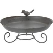 vogeltränke auf Fuß 22 cm Stahl 800 ml grau