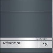 SONGMICS Briefkasten GMB090G01, personalisierbar mit Namensschild und Hausnummernschild, anthrazitgrau, Softclose-Deckel, abschließbar, Zeitungsfach, leichte Montage, 10,5 x 37 x 37 cm