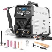 STAHLWERK DC WIG 200 ST, 2 in 1 Kombi Schweißgerät mit HF-Zündung, 200A, leicht und kompakt, inkl. Zubehörset