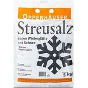 Oppenhäuser Streusalz, 5 kg Sack, Streugut zur Beseitigung von Eis und Schnee, rutschfreie Gehwege und Straßen