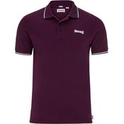 Lonsdale Poloshirt Lion, Arbeitsshirt mit farblich abgesetzten Stickereien, gestreiften Bündchen und hoher Tragekomfort, navy