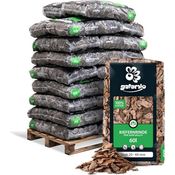 GALAMIO Kiefernrinde Kiefernmulch, Grob 20-60mm, 60l x 26 Säcke, dekorativer Bodenabdecker aus reiner Rinde, rotbraun, 1.560l / Palette