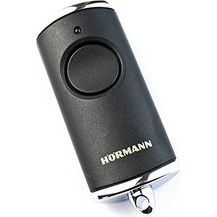 Bild für Hörmann Handsender HSE1 868-BS (Struktur Chrom schwarz, mit ‚Tastenfunktion, mit Öse für Schlüsselanhänger, BiSecur Funktechnologie)