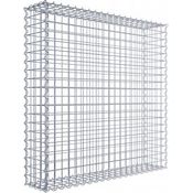 Gabiona Gabione 100 cm x 100 cm x 20 cm (L x H x T), Maschenweite 5 cm x 5 cm, Spirale