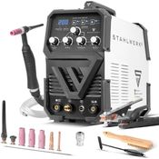 STAHLWERK AC/DC WIG 200 ST, Kombischweißgerät 200 A mit WIG & MMA E-Hand, IP21S Schutzart, 8-teiliges Zubehörset