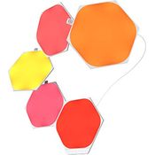 Nanoleaf Shapes Hexagon Starter Kit, 5 Smarten LED Panels RGBW - Modulare WLAN 16 Mio. Farben Wandleuchte Innen, Musik & Bildschirm Sync, Funktioniert mit Alexa Google Apple, für Deko & Gaming