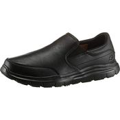 Skechers FLEX ADVANTAGE SR Slipper, Berufsschuh für Gastronomie und Pflege mit Stretcheinsatz, schwarz, rutschhemmende Gummisohle, Skechers Memory Foam Dämpfung, Größe 48,5