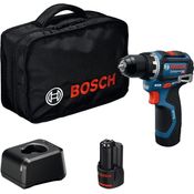 Bosch Professional GSR 12V-32, Akku-Bohrschrauber mit 2x 2 Ah Akkus, Ladegerät, Werkzeugtasche, kompakt, bürstenloser Motor, Advanced KickBack Control