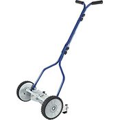 Amazon Basics Spindelmäher mit Grasfangkorb, 14-Zoll (35,6 cm), 4-Klingen, blau