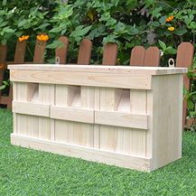 Bild für Melko Nistkasten Vogelhaus mit 3 Nistkammern & Nistkästen für Vögel Spatzenhaus Kolonienbrüter Spatzenvilla Vogelfutterhaus im Garten Nest Brutkasten Wetterfest