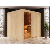 KARIBU Sauna Systemsauna SPARSET Celine 4 inkl. 9 kW Ofen mit integr. Steuerung