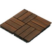 WOODTEX Terrassenfliese Akazie Holzfliese dunkel geölt 4251288835150