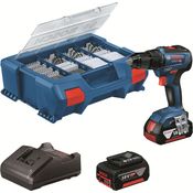 Bosch Professional Akku-Bohrschrauber GSR 18V-55 mit 2 x 4,0 Ah-Li-Ion-Akku, austauschbarer Akku