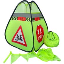 Bild für HECKBO 2x Straßenwarnschild Achtung Kinder Schild spielende Pylonen + Wimpelkette