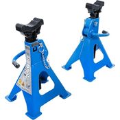 BGS Wagenheber mit Unterstellböcken, 10-stufige Höhenverstellung, robuste Konstruktion mit Gummisattel, Paar erhältlich