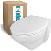 Bild für Calmwaters® Erhöhtes Wand-WC spülrandlos Modern Plus mit Toilettendeckel